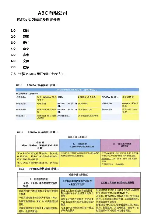 FMEA失效模式及效果分析