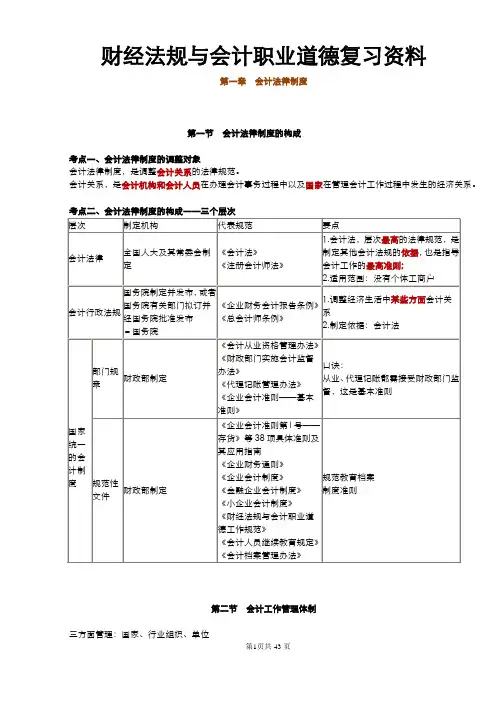 财经法规与会计职业道德复习资料