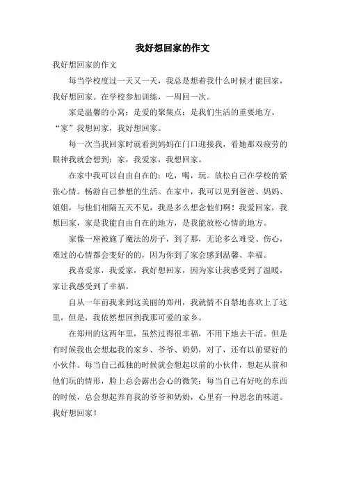 我好想回家的作文