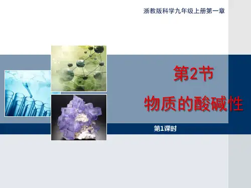浙教版九年级上册科学1.2《物质的酸碱性》第一课时优秀课件