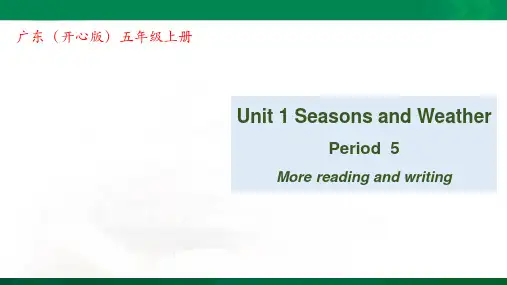 Unit 1 Seasons and Weather Period 5课件ppt