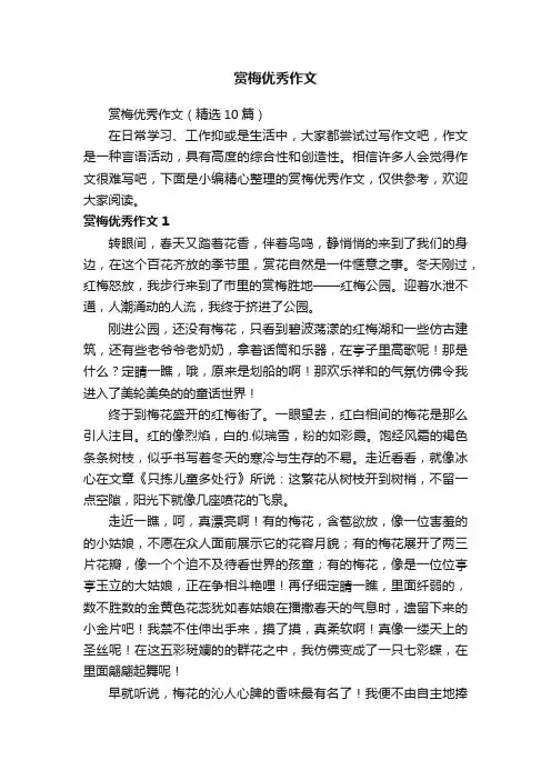 赏梅优秀作文