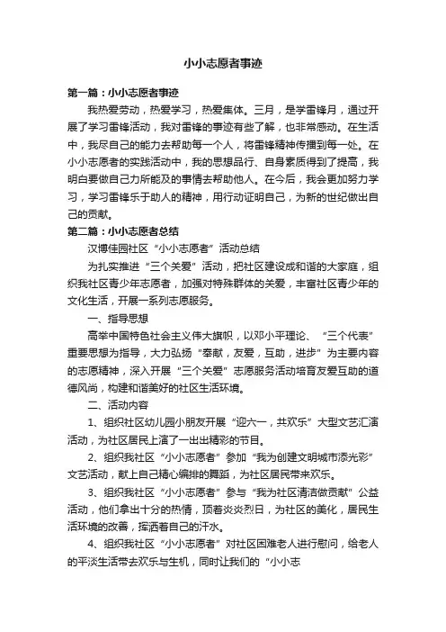 小小志愿者事迹