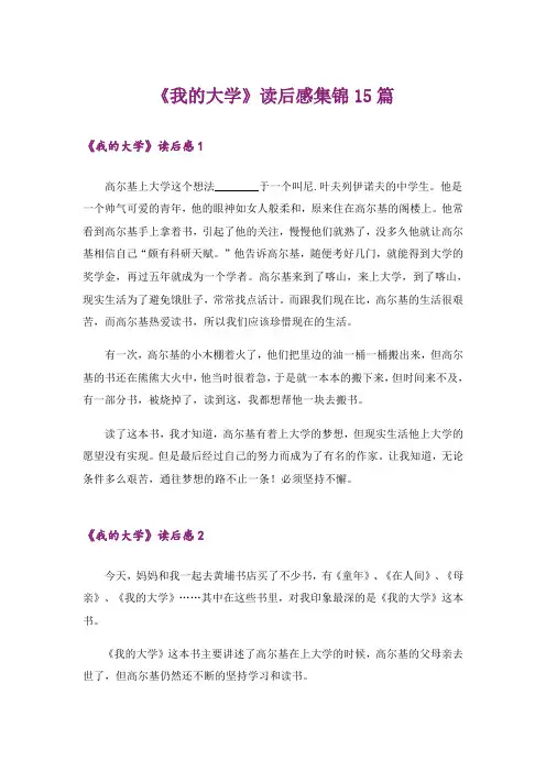 《我的大学》读后感集锦15篇