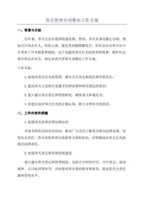 养犬管理专项整治工作方案