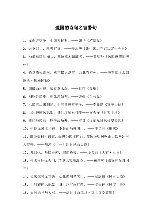 爱国的诗句名言警句