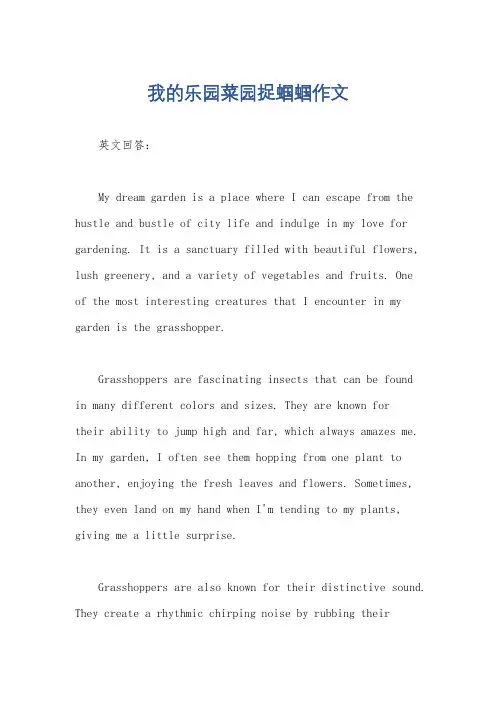 我的乐园菜园捉蝈蝈作文