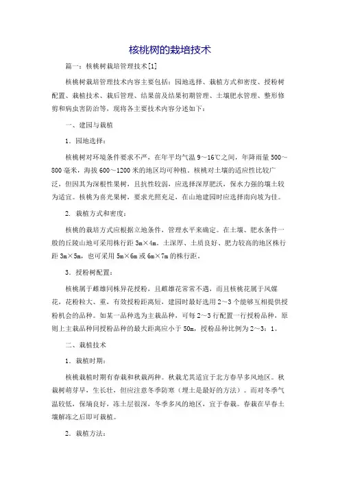 核桃树的栽培技术