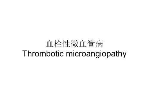 血栓性微血管病Thrombotic microangiopathy