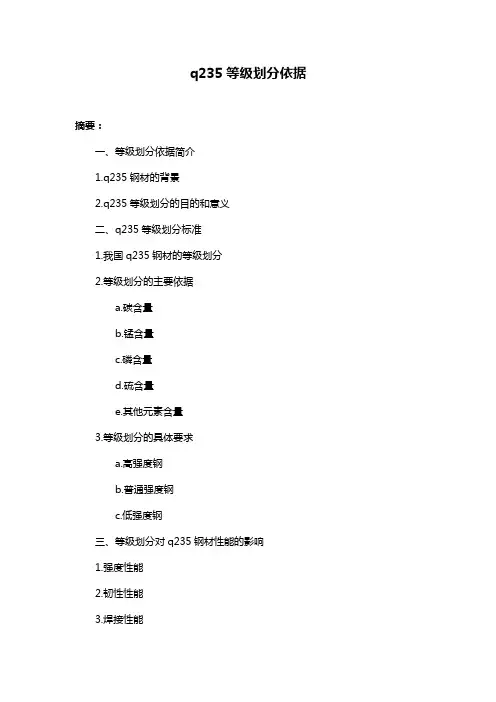 q235等级划分依据
