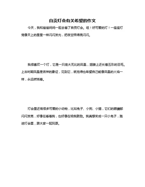 自贡灯会有关希望的作文