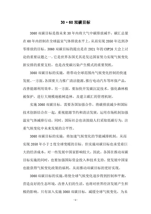 30·60双碳目标