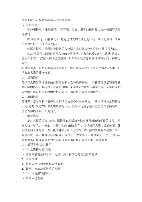 描写手法 精品