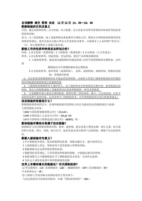 船舶检验的目的及意义