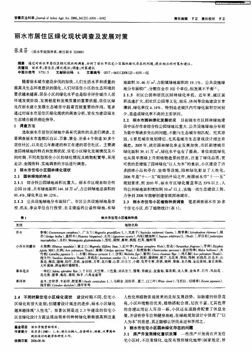 丽水市居住区绿化现状调查及发展对策