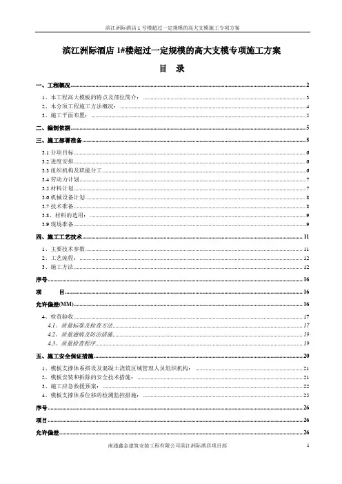 高支模方案(专家论证)