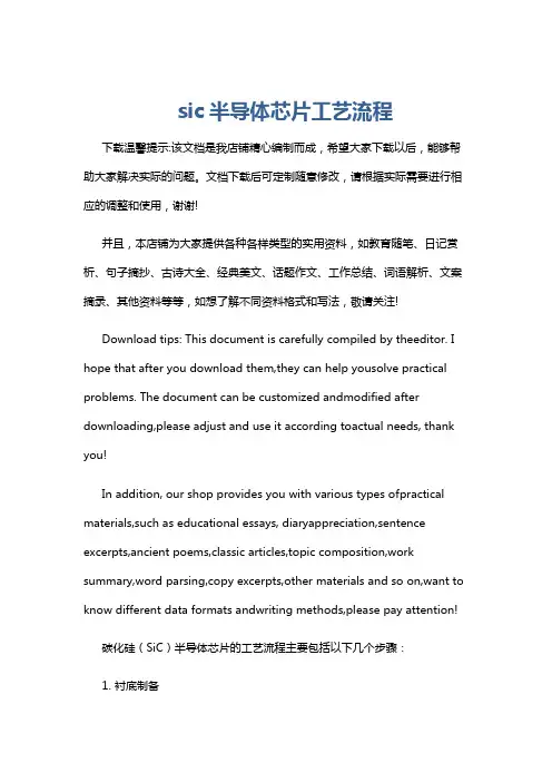 sic半导体芯片工艺流程
