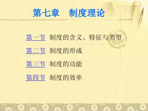 第7章制度理论