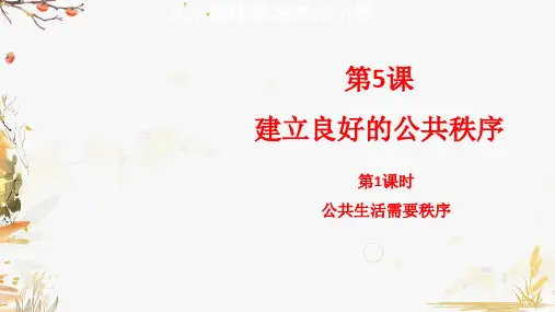 部编版小学道德与法治五年级下册第5课《建立良好的公共秩序》课件