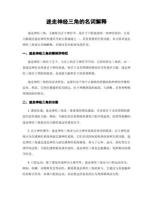 迷走神经三角的名词解释