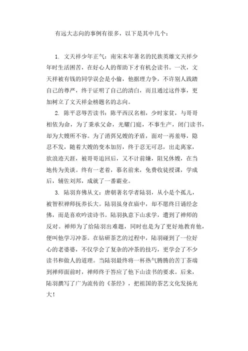 有远大志向的事例