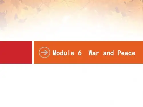 2016届高考英语一轮复习 Module6 War and Peace课件 外研版选修6