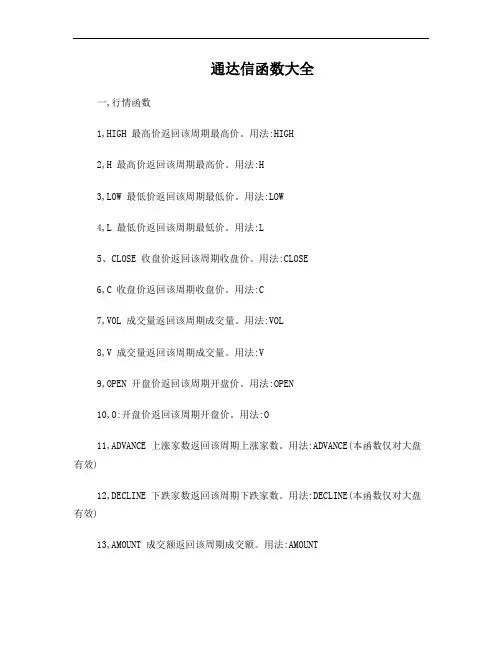 通达信函数大全