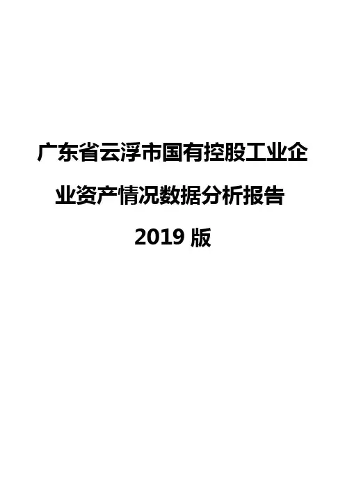 广东省云浮市国有控股工业企业资产情况数据分析报告2019版