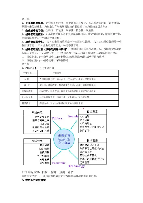 企业战略管理期末复习