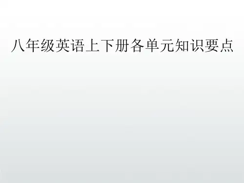 人教版英语八年级上下册全册重点词组复习