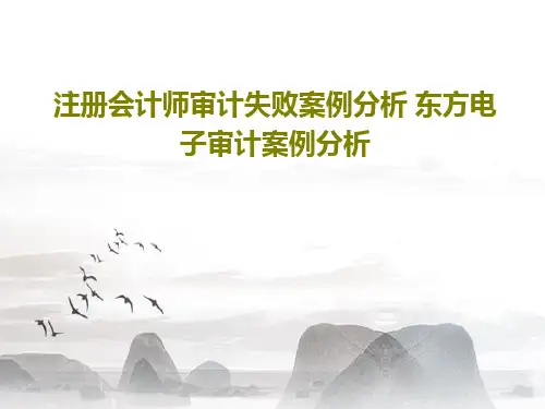 注册会计师审计失败案例分析 东方电子审计案例分析共68页文档