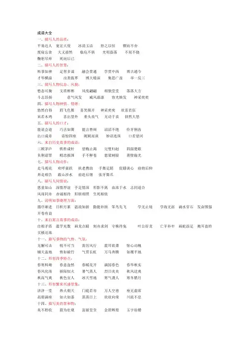 各种场合应用成语归类大全