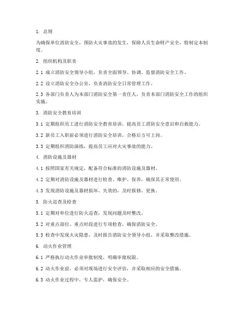 消防管理制度及台账