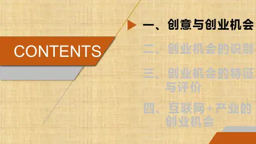第三章 创业机会的识别《大学生创业基础》PPT