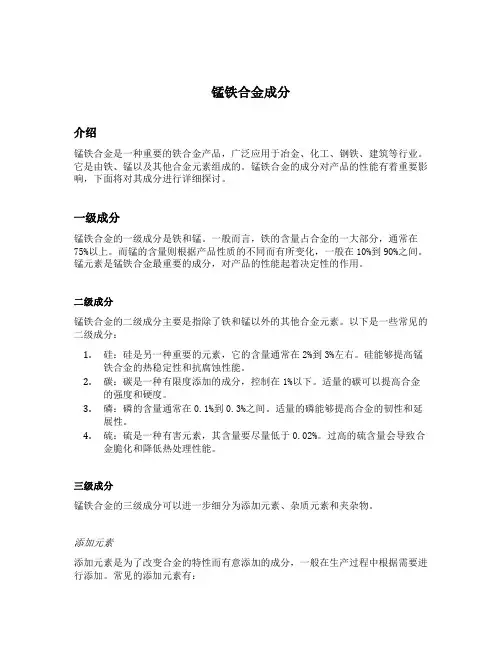锰铁合金成分