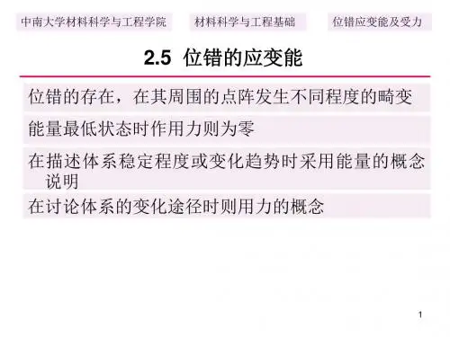 位错应变能及受力ppt课件