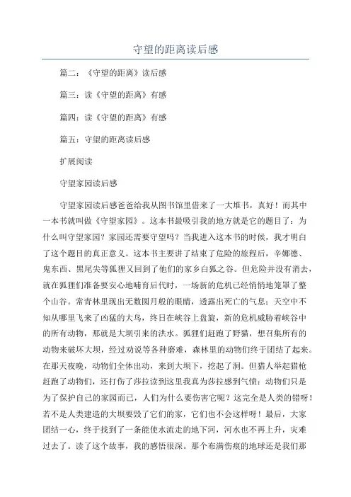 守望的距离读后感