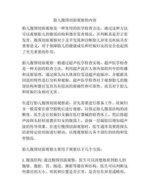 胎儿腹围切面观察的内容