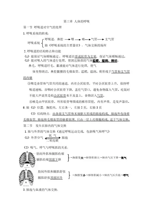 初中生物七下第三、四章知识清单