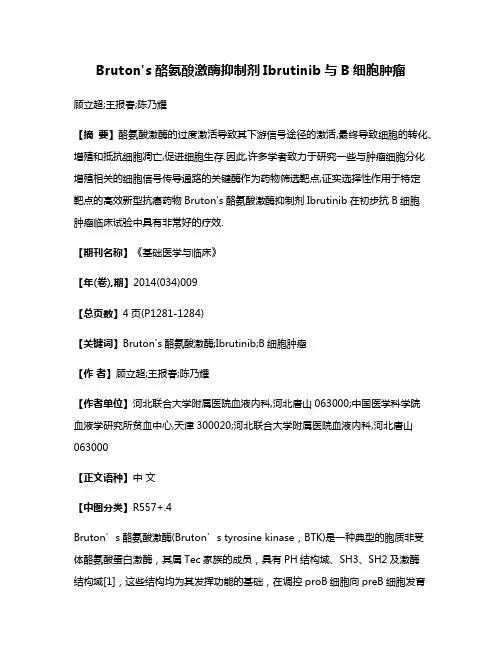 Bruton's酪氨酸激酶抑制剂Ibrutinib与B细胞肿瘤