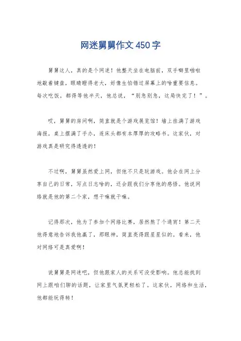 网迷舅舅作文450字