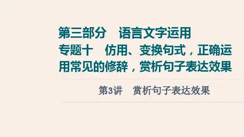 部编人教版高考语文专题复习《赏析句子表达效果》PPT课件
