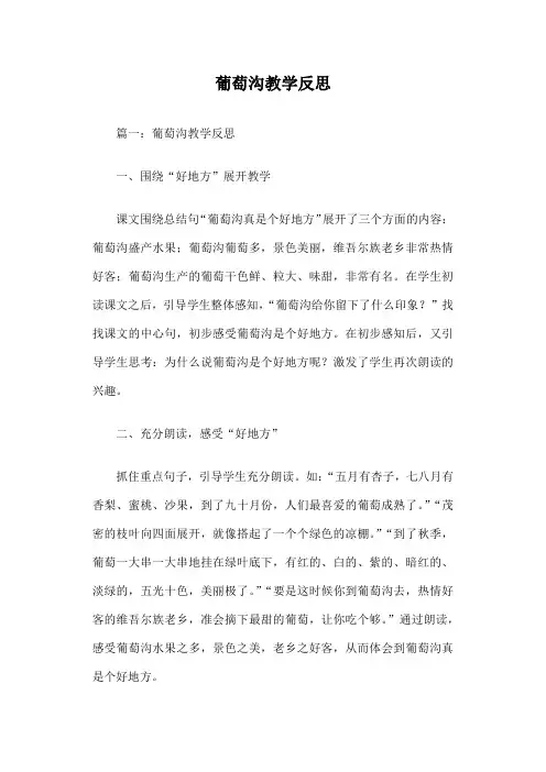 葡萄沟教学反思 4