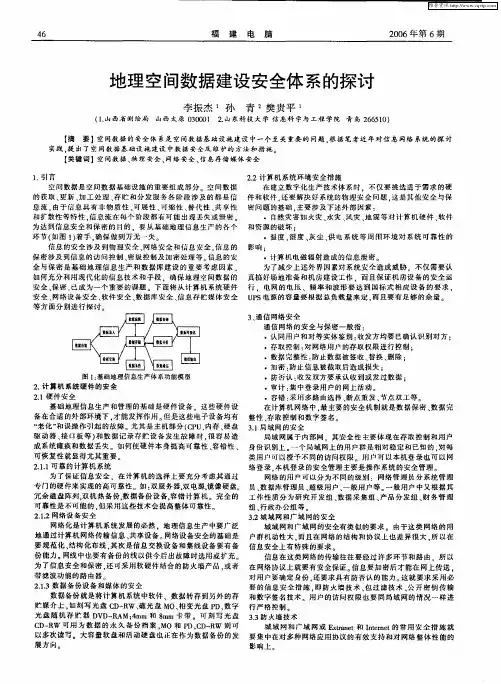 地理空间数据建设安全体系的探讨