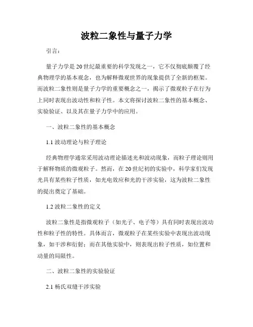 波粒二象性与量子力学