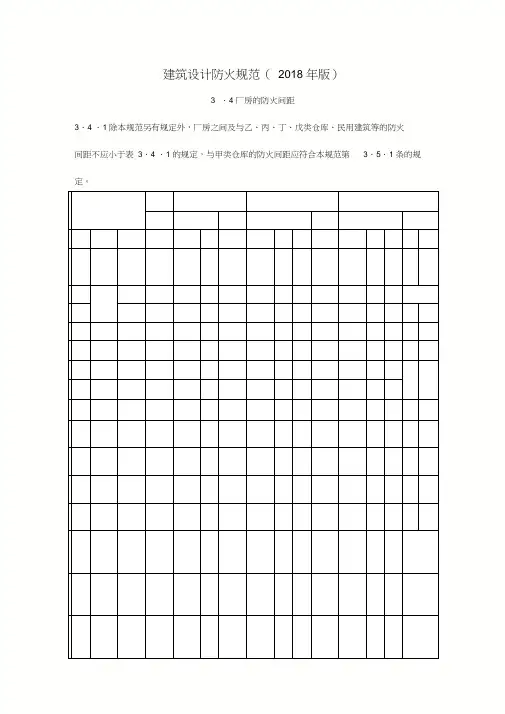 3.4厂房的防火间距(建筑设计防火规范(2018年版))