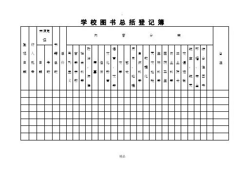 图书室各类台帐样本