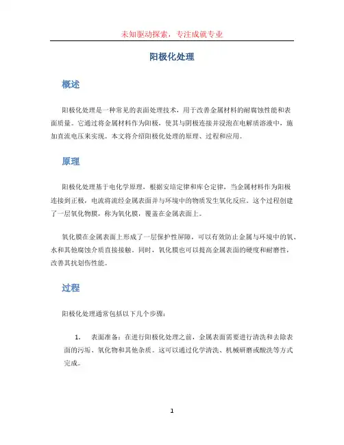 阳极化处理