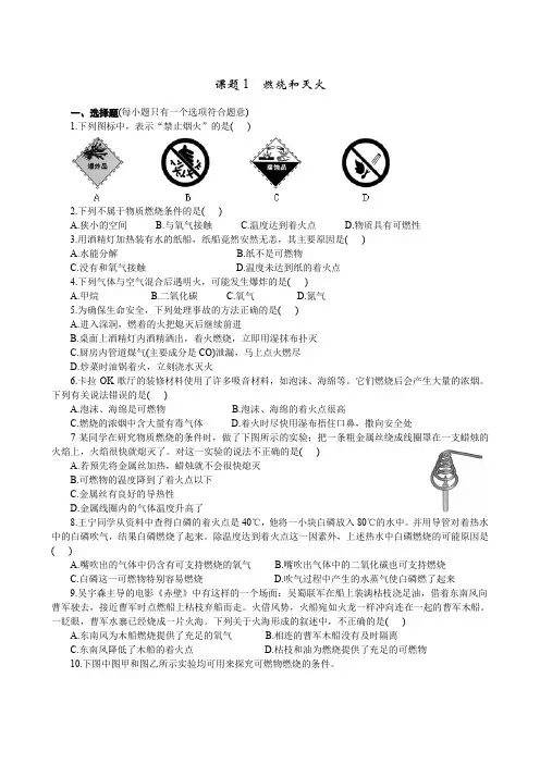 7.1 燃烧和灭火 练习1 含答案