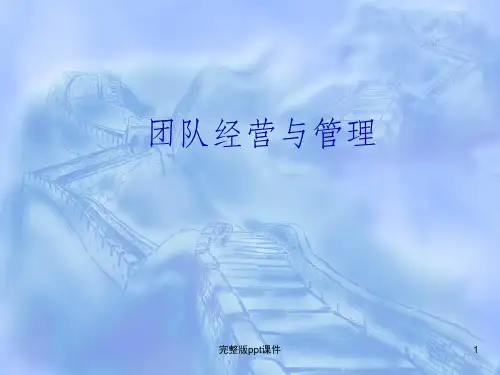 团队经营与管理ppt课件